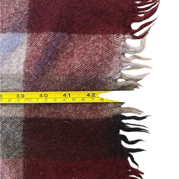 NEW Women’s Warm Scarf, fringe, rich colors of Burgundy, Black , & Grey - Picture 2 of 3